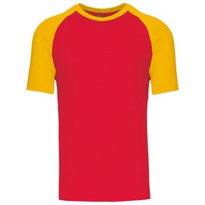 Kariban K330 - BASE BALL - CONTRAST T-SHIRT Red/Yellow