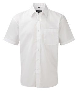 Russell Collection J935M - Short sleeve polycotton easycare poplin shirt White