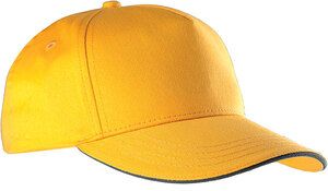 K-up KP130 - SANDWICH PEAK CAP - 5 PANELS Yellow / Dark Grey