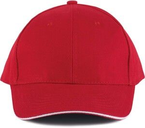 K-up KP011 - ORLANDO - MEN'S 6 PANEL CAP Red / White