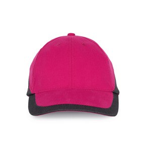 K-up KP045 - RACING - BI-COLOUR 6 PANEL CAP Fuchsia / Dark Grey