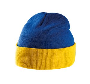 K-up KP514 - BI-COLOUR BEANIE HAT WITH TURN-UP