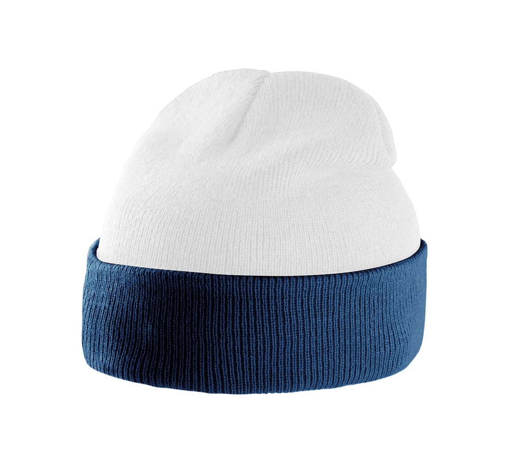 K-up KP514 - BI-COLOUR BEANIE HAT WITH TURN-UP