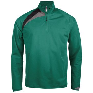 ProAct PA328 - ZIP NECK TRAINING TOP Dark Green / Black / Storm Grey