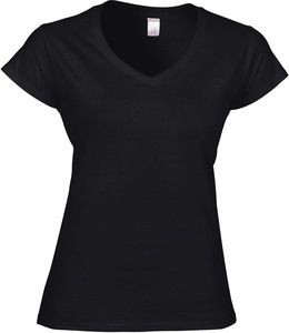 Gildan GI64V00L - Softstyle Ladies V-Neck T-Shirt Black/Black