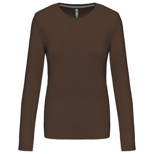 Kariban K383 - LADIES' LONG SLEEVE CREW NECK T-SHIRT Chocolate