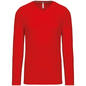 Kariban K358 - MEN'S LONG SLEEVE V-NECK T-SHIRT Red