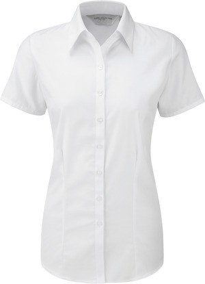 Russell Collection RU963F - Ladies Short Sleeve Herringbone Shirt