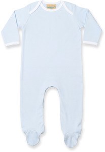 Larkwood LW053 - Contrast Sleepsuit Pale Blue/ White