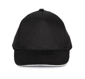 K-up KP148 - KIDS CAP WITH CONTRASTING SANDWICH VISOR - 5 PANELS Black / White