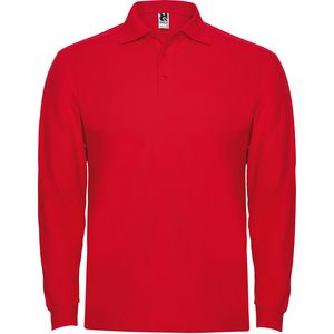 Roly PO6635 - ESTRELLA L/S Long-sleeve polo shirt with ribbed collar and cuffs Red