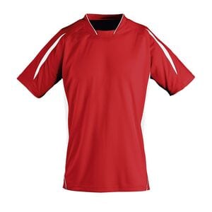 SOL'S 01638 - MARACANA 2 SSL Adults' Finely Worked Short Sleeve Shirt Red / White