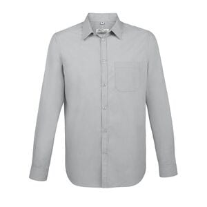 SOL'S 02922 - Baltimore Fit Long Sleeve Poplin Men’S Shirt Pearl Grey