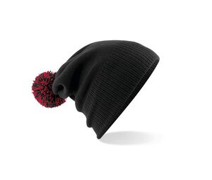 Beechfield BF450 - Beanie with Pompom Black / Classic Red