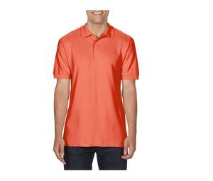 Gildan GN858 - Men's Premium Pique Cotton Polo Shirt Bright Salmon