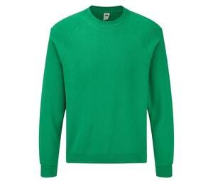 Fruit of the Loom SC260 - Men's Raglan Sleeve Jumper Retro Heather Green