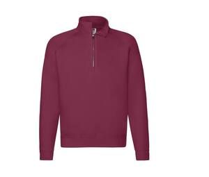 Fruit of the Loom SC276 - Men's Premium Zip-Neck Sweatshirt Burgundy