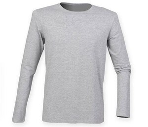 SF Men SF124 - Men's long-sleeved stretch t-shirt Heather Grey