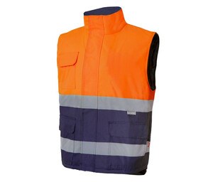 VELILLA V35902 - BICOLOR HIGH VISIBILITY  BODYWARMER  Fluo Orange / Navy