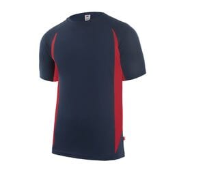 VELILLA V5501 - Two-tone technical T-shirt Navy / Red