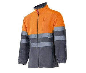 VELILLA VL183 - TWO-TONE HIGH-VISIBILITY FLEECE JACKET Fluo Orange / Grey