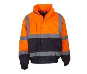 Yoko YK218 - High visibility bomber jacket  Hi Vis Orange/Navy