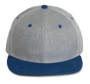 K-up KP166 - Snapback cap - 6 panels Light Grey Heather / Royal Blue