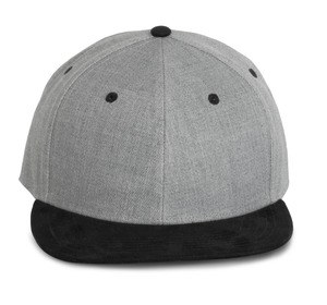 K-up KP166 - Snapback cap - 6 panels Light Grey Heather / Black