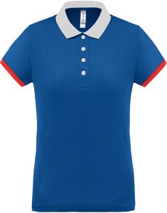 Proact PA490 - Ladies’ performance piqué polo shirt Sporty Royal Blue / White / Red