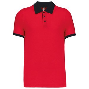 Kariban K258 - Men's two-tone piqué polo shirt Red / Black