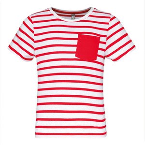 Kariban K379 - Kids' striped short sleeve sailor t-shirt with pocket Striped White / Red