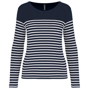 Kariban K386 - Ladies’s striped long sleeve mariniere Striped Navy / White