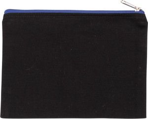 Kimood KI0721 - Canvas cotton pouch - medium model Black / Royal Blue