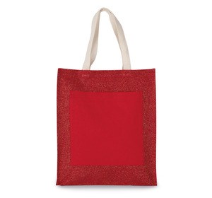 Kimood KI0221 - JUTE SHOPPER Cherry Red / Gold