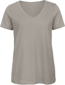 B&C CGTW045 - Women's Organic Inspire V-Neck T-Shirt Light Grey