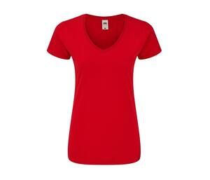 Fruit of the Loom SC155 - Women's v-neck t-shirt Red