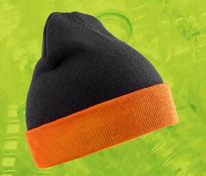 Result RC930X - Recycled acrylic beanie with contrast flap