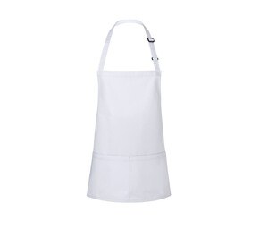 Karlowsky KYBLS6 - Basic Short Bib Apron with Buckle and Pocket White