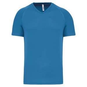 PROACT PA476 - Men's V-neck short-sleeved sports T-shirt Aqua Blue