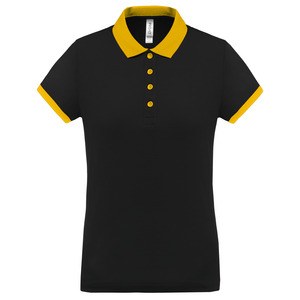 Proact PA490 - Ladies’ performance piqué polo shirt Black / Yellow