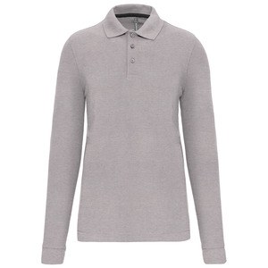WK. Designed To Work WK276 - Men's long-sleeved polo shirt Oxford Grey