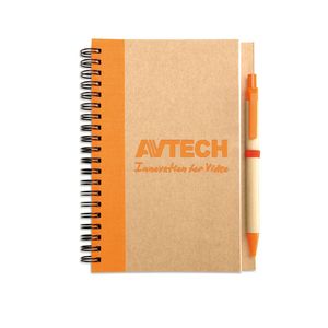 GiftRetail IT3775 - SONORA PLUS B6 recycled notebook with pen Orange