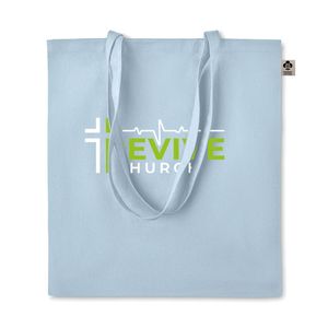 GiftRetail MO6189 - ZIMDE COLOUR Organic cotton shopping bag heaven blue