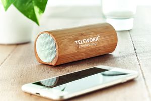 GiftRetail MO6219 - SPEAKBOX Wireless bamboo speaker 2x5W Wood