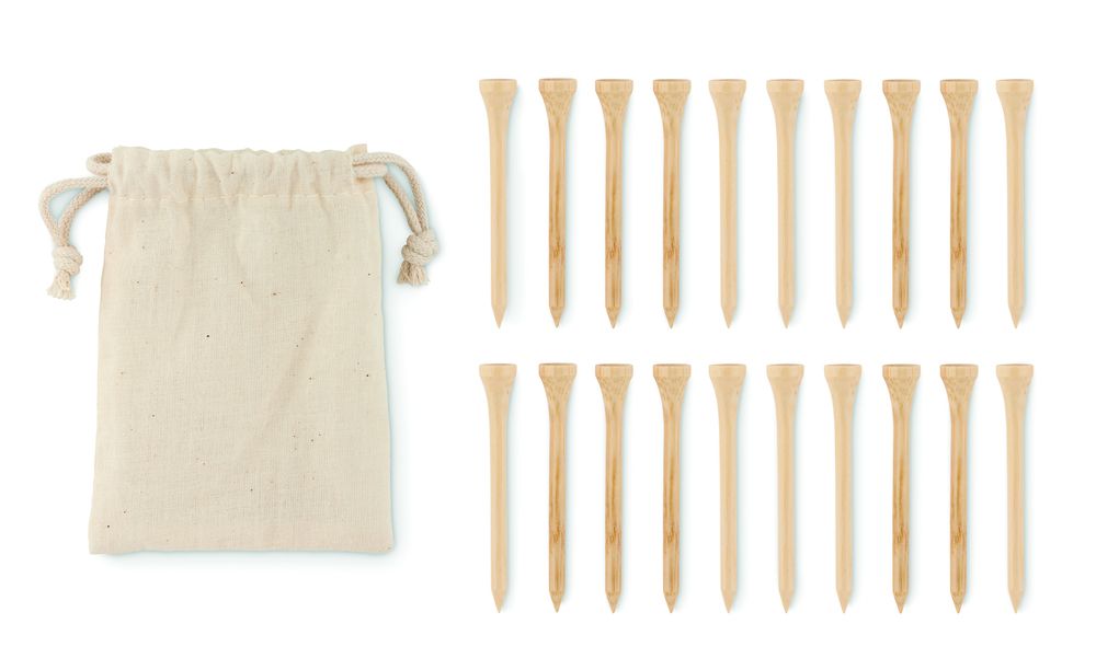 GiftRetail MO6522 - BIRDIE 20 bamboo golf tees set