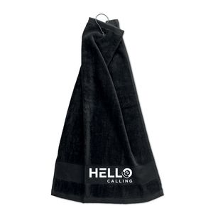 GiftRetail MO6525 - HITOWGO Cotton golf towel with hanger Black