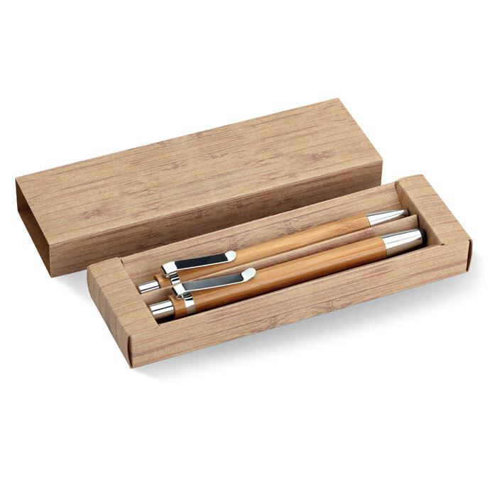 GiftRetail MO8111 - BAMBOOSET Bamboo pen and pencil set