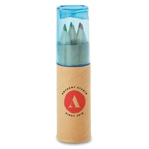 GiftRetail MO8580 - PETIT LAMBUT 6 coloured pencils Transparent Blue