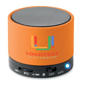 GiftRetail MO8726 - ROUND BASS Round wireless speaker Orange