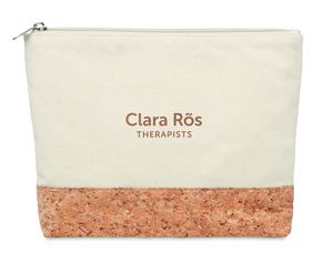 GiftRetail MO9817 - PORTO BAG Cork & cotton cosmetic bag Beige